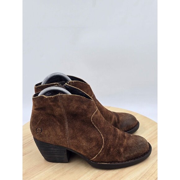 Born Michel Womens  Distressed Short Western Ankle Booties sz 6.5 - Picture 1 of 8